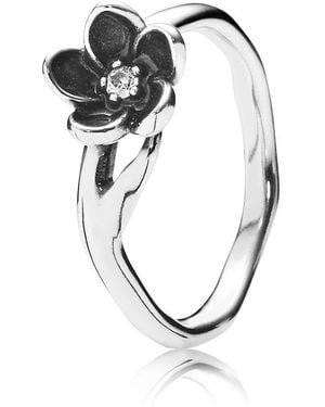 PANDORA FASHIONRING - Anello, Argento, 20, Colore: Argento/Nero, cod. 190918CZ-60