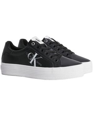 Calvin Klein Jeans Sneakers Vulcanizzate Donna Vulc Flatform Laceup Low Lth Zeppa - Nero