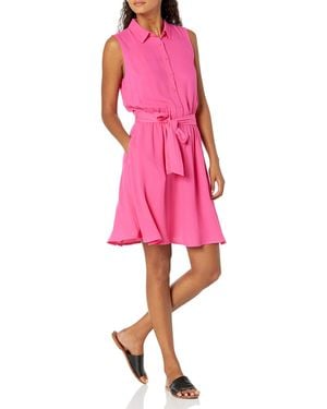 Amazon Essentials Sleeveless Woven Shift Dress - Pink