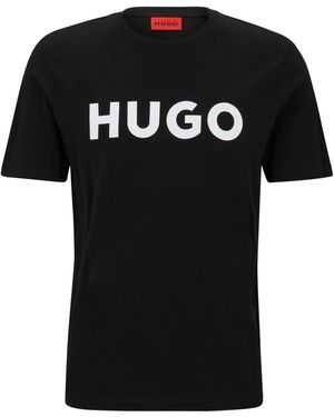 HUGO Dulivio Regular-Fit T-Shirt aus Baumwoll-Jersey mit Kontrast-Logo Schwarz002 M