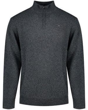 Hackett Hackett Lambswool Half Zip Jumper Xl Charcoal Grey