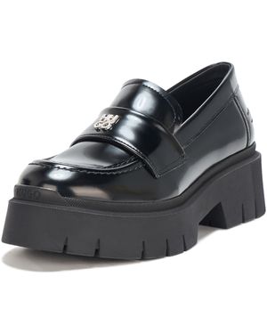 HUGO Kris Chunky Platform Leather Loafer - Black