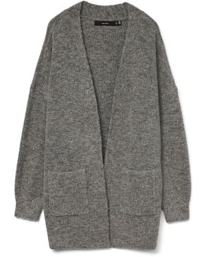 Vero Moda Vmdesma LS Open Cardigan Ga Boo Maglione - Grigio