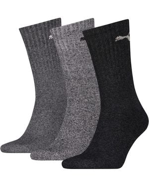 PUMA 6 Pairs Crew Socks Sports Socks Terry Sole - Black