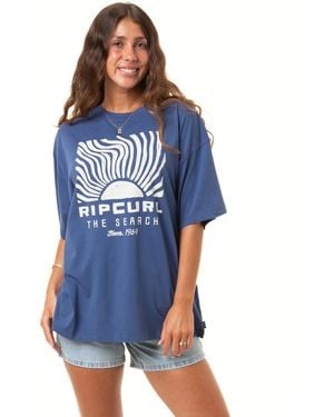 Rip Curl Heritage Crew Neck Short Sleeve T-shirt Tee - Blue