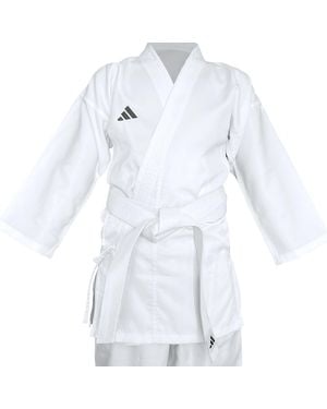 adidas Karate Gi - 140cm, White - Karate Suit, Student Training & Sparring Uniform With Elasticated Waistband, Made Of 100% - Blue