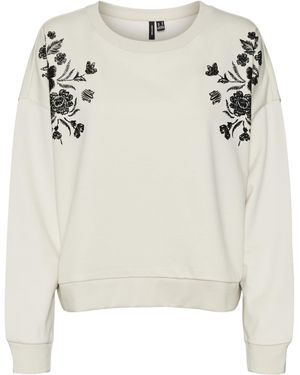 Vero Moda Vmhelen Trina LS Sweat Box Jrs Ga Maglia di Tuta - Bianco