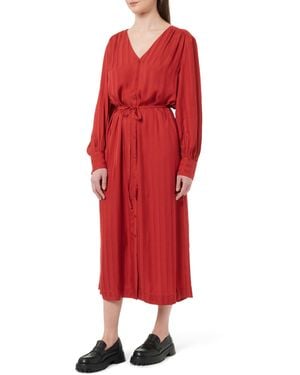GANT Relaxed Satin Stripe Shirt Dress Kleid - Rot