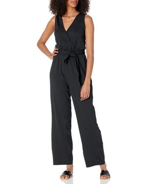 The Drop @caralynmirand Sleeveless Wrap-jumpsuit - Black