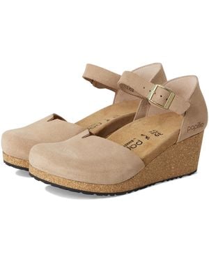 Birkenstock Women's Papillio Mary Wedge Sandal - Suede, Warm Sand, 27.0~27.5 Cm - Metallic