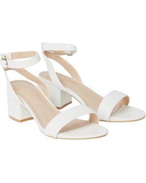 Dorothy Perkins 's Wide Fit Tommi Barely There Mid Block Heel Sandals - White