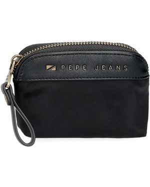 Pepe Jeans Morgan Wallet Black 11.5x8.5x1.5cm Polyester And Pu By Joumma Bags