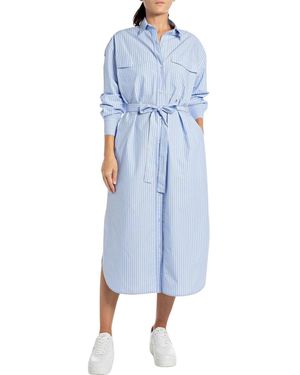 Replay Hemdkleid mit Gürtel - Blau