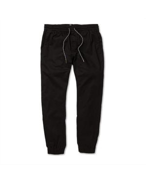 Volcom Frickin Slim Jogger Pants – Tapered Fit With Drawstring - Black