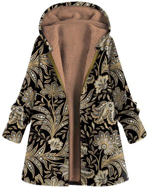Superdry Avec capuche imprimée - En peluche - Veste polaire - teau d'hiver - Veste en duvet - Marron