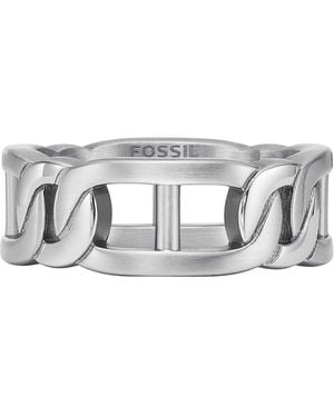 Fossil Bague en Acier - Métallisé