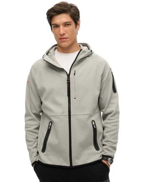 Superdry Locker geschnittene Tech Kapuzenjacke mit Logo Schiefergrau Eisen XXXL
