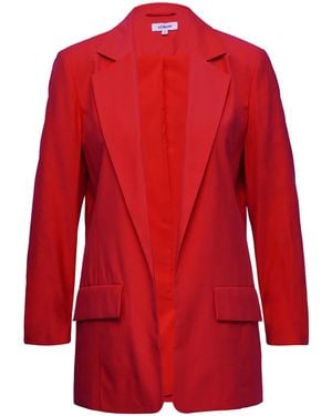 S.oliver Langer Blazer aus Viskosemix mit Raff-Detail am Ärmel rot 42