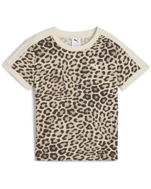 PUMA T7 Leo Luxe Slim Fit Short Sleeve T-Shirt S - Bianco