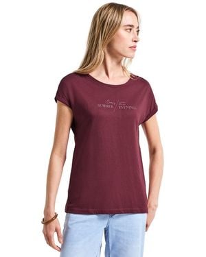 Street One A323610 Basic Shirt mit Print - Lila