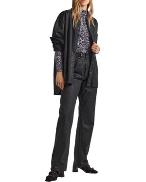 Pepe Jeans Ultra High Waist Straight Coated PL204602 Jeans - Schwarz