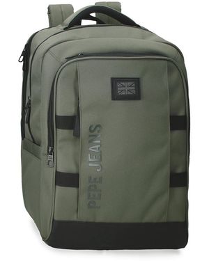Pepe Jeans Matlock Zaino per laptop 13,3 pollici nero 25 x 37 x 12 cm Pelle sintetica e poliestere by Joumma Bags - Verde