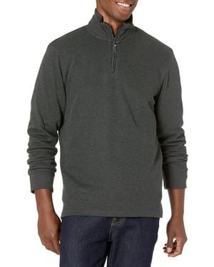Amazon Essentials Jersey de Canalé Francés con Cremallera de un Cuarto Hombre - Multicolor