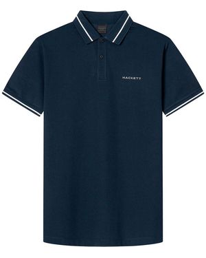 Hackett Hackett Tipped Short Sleeve Polo L Blue