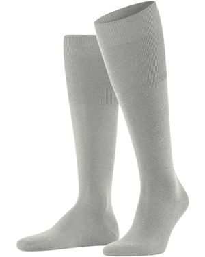 FALKE Airport M KH lana cotone al ginocchio tinta unita 1 paio - Grigio