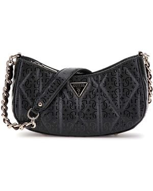 Guess Aldina Top Zip Shoulder Bag Black - Schwarz