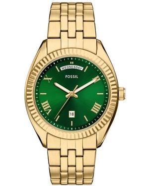Fossil Campbell 42mm Gold-tone Stainless Steel Watch - Metallic