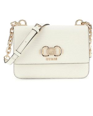Guess Salinge Flap Crossbody Bag Cream White - Natur