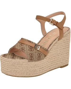 Guess Taani Wedge Sandal - Brown