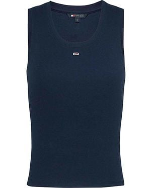 Tommy Hilfiger 's Essential Rib Slim Fit Tank Top - Blue