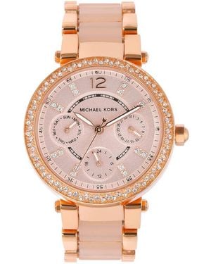 Michael Kors S Chronograph Quartz Watch With Stainless Steel Strap Mk6110 - Pink