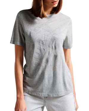 Ted Baker Ladies Tedin Logo T-Shirt - Grey