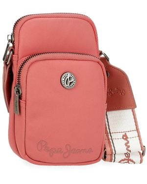 Pepe Jeans Corin Bandolera Portamóvil Rosa 11x17,5x4 cms Poliéster y PU by Joumma Bags