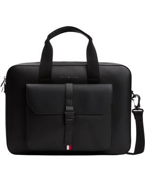 Tommy Hilfiger Th Foundation Computer Bag Am0am13478 Computer Bag - Black