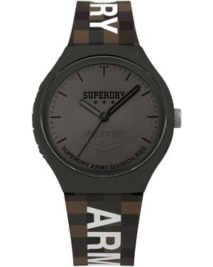 Superdry Analog Quarz Uhr mit Silikon Armband SYG251E - Mehrfarbig