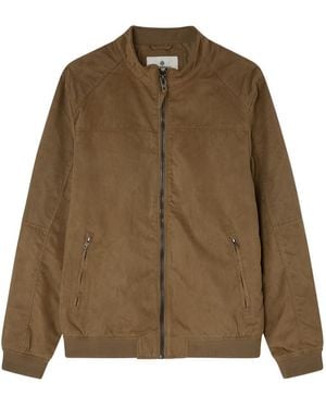 Springfield Chaquetas Cazadora Efecto Ante - Marrón