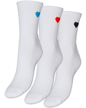 Vero Moda Socks 3-Pack Vmmel Detail-Calzini Noos - Bianco