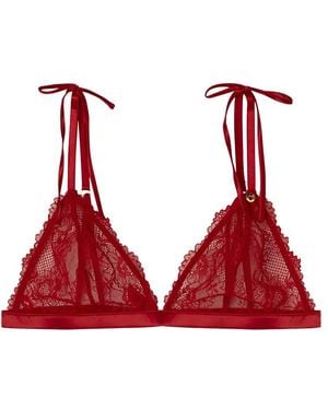 Women'secret Sujetador Triangular La Vecina Rubia Navidad Lace - Rojo