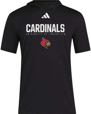 adidas Ncaa 25/26 Designed For Training Team Short Sleeve Hoodie Hooded Sweatshirt - Black