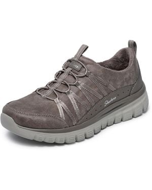 Skechers Sportschoenen Met Elastisch Trekkoord - Bruin