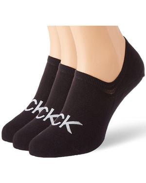 Calvin Klein Logo Liner Socks 3 Pack Footie - Nero