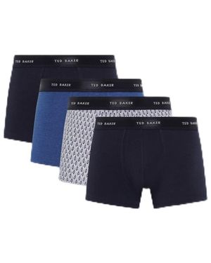 Ted Baker S 4 Pack Trunks Navy/multi L - Blue