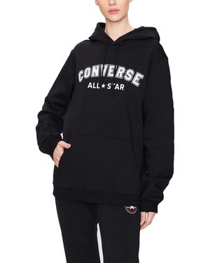 Converse Felpa con Cappuccio Go-To Wordmark Nera Taglia XL Codice 10025411-A01 - Nero