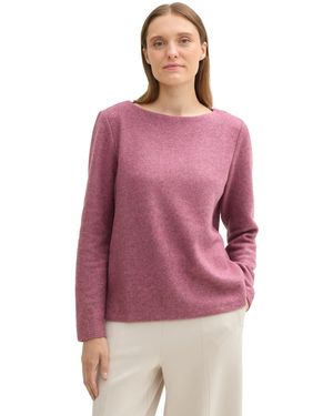 Tom Tailor RIPP Sweatshirt mit Knöpfen - Lila