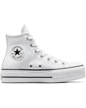 Converse Chuck Taylor All Star Lift Platform Leather High Top - White