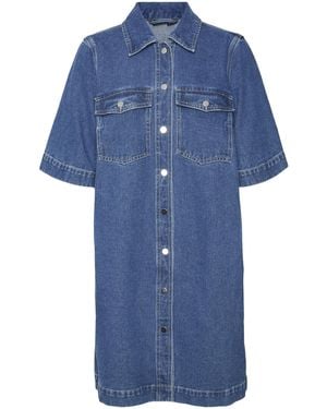 Vero Moda Female Jeanskleid VMFENJA Kurzes Kleid - Blau